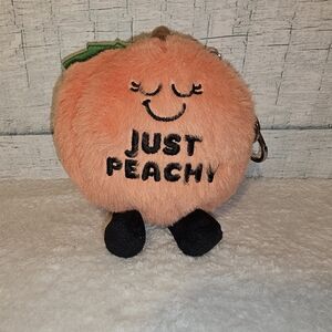 2023 Punchkin Plush Peach Just Peachy 4 Inch  Keychain Bag Clip Charm